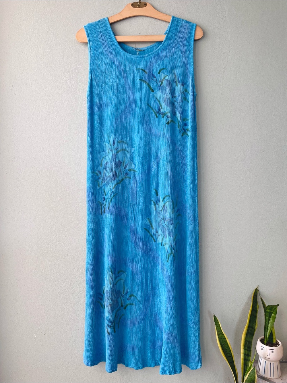 Unbranded | Vintage 90s Y2k Turquoise Tropical Maxi Dress